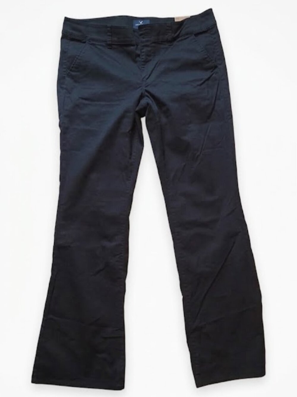 NWT AMERICAN EAGLE WOMEN'S SZ 12 L BLACK PANTS STRETCH LOW RISE ARTIST